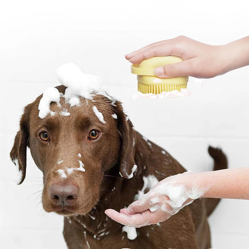 escova de banho macia para cachorro